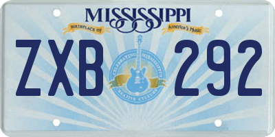 MS license plate ZXB292