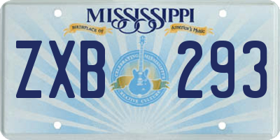 MS license plate ZXB293