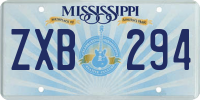 MS license plate ZXB294