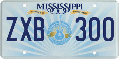 MS license plate ZXB300