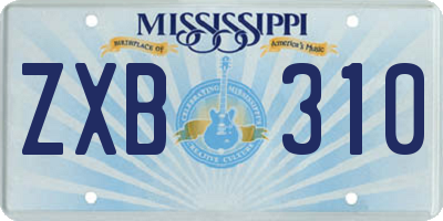 MS license plate ZXB310
