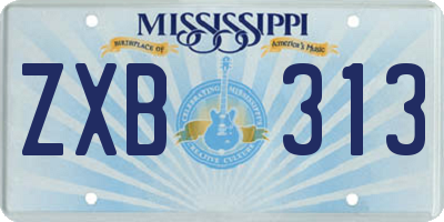 MS license plate ZXB313