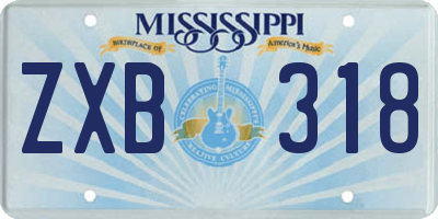 MS license plate ZXB318