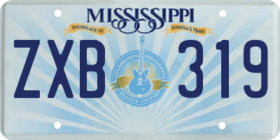 MS license plate ZXB319