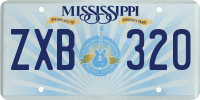 MS license plate ZXB320