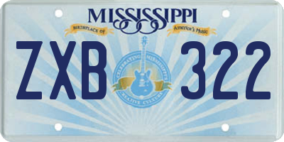 MS license plate ZXB322