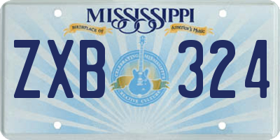 MS license plate ZXB324