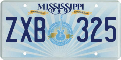 MS license plate ZXB325
