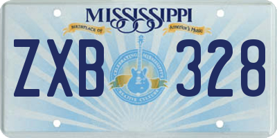 MS license plate ZXB328