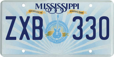 MS license plate ZXB330