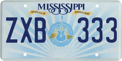 MS license plate ZXB333