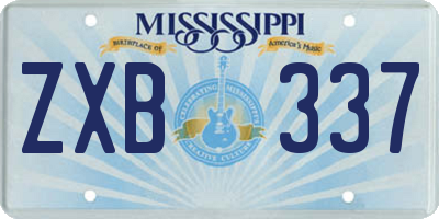 MS license plate ZXB337