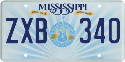 MS license plate ZXB340
