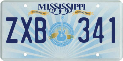 MS license plate ZXB341