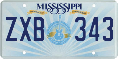 MS license plate ZXB343