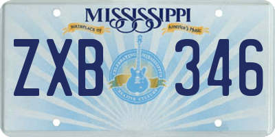 MS license plate ZXB346