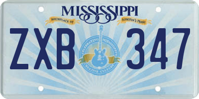 MS license plate ZXB347