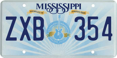 MS license plate ZXB354