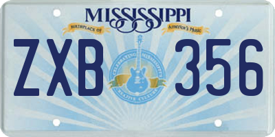 MS license plate ZXB356