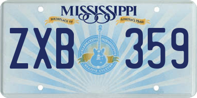 MS license plate ZXB359