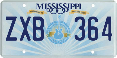 MS license plate ZXB364