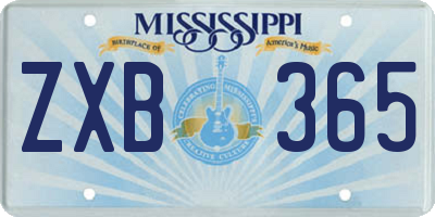 MS license plate ZXB365