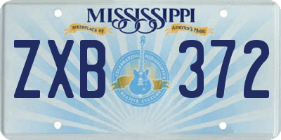 MS license plate ZXB372