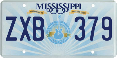 MS license plate ZXB379