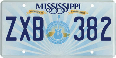 MS license plate ZXB382