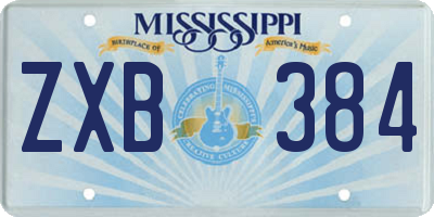 MS license plate ZXB384