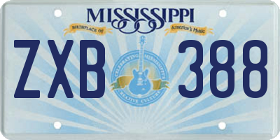 MS license plate ZXB388