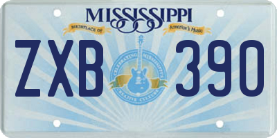 MS license plate ZXB390