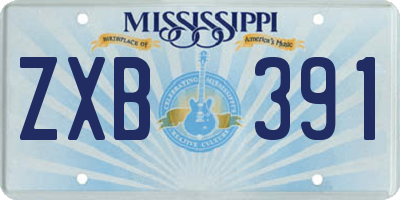 MS license plate ZXB391