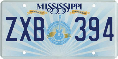 MS license plate ZXB394