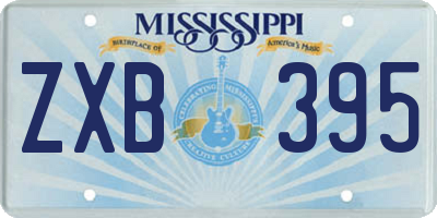MS license plate ZXB395