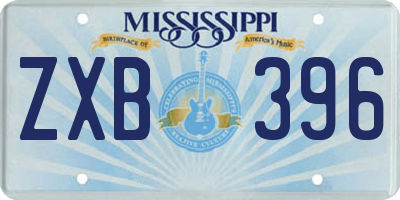 MS license plate ZXB396