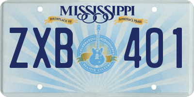 MS license plate ZXB401