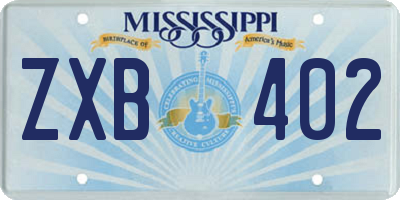 MS license plate ZXB402