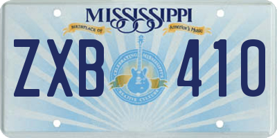 MS license plate ZXB410