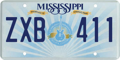 MS license plate ZXB411