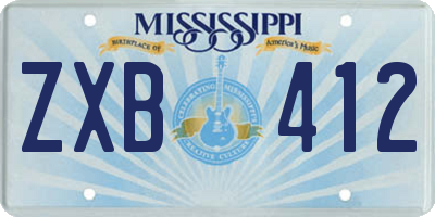 MS license plate ZXB412