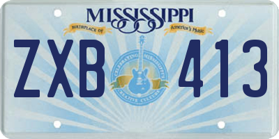 MS license plate ZXB413