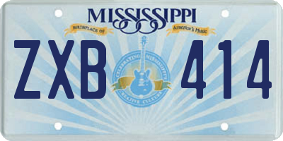 MS license plate ZXB414