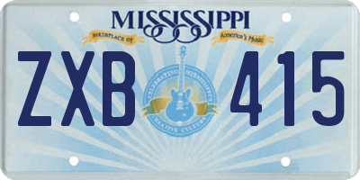 MS license plate ZXB415
