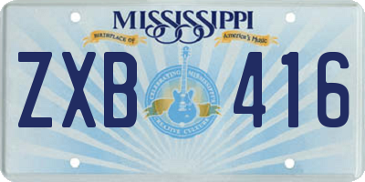 MS license plate ZXB416