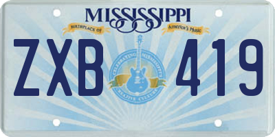 MS license plate ZXB419