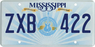 MS license plate ZXB422