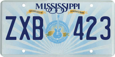 MS license plate ZXB423