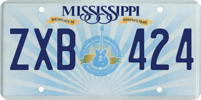 MS license plate ZXB424