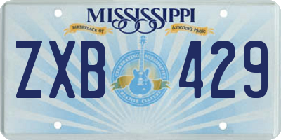 MS license plate ZXB429